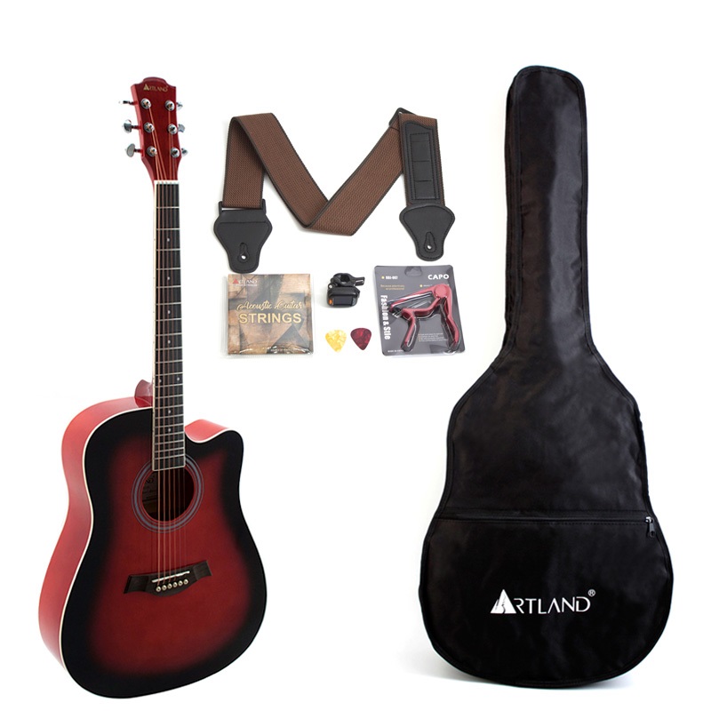 Shop Artland Acoustic Guitar Pack, 41inch with Accessories, Red